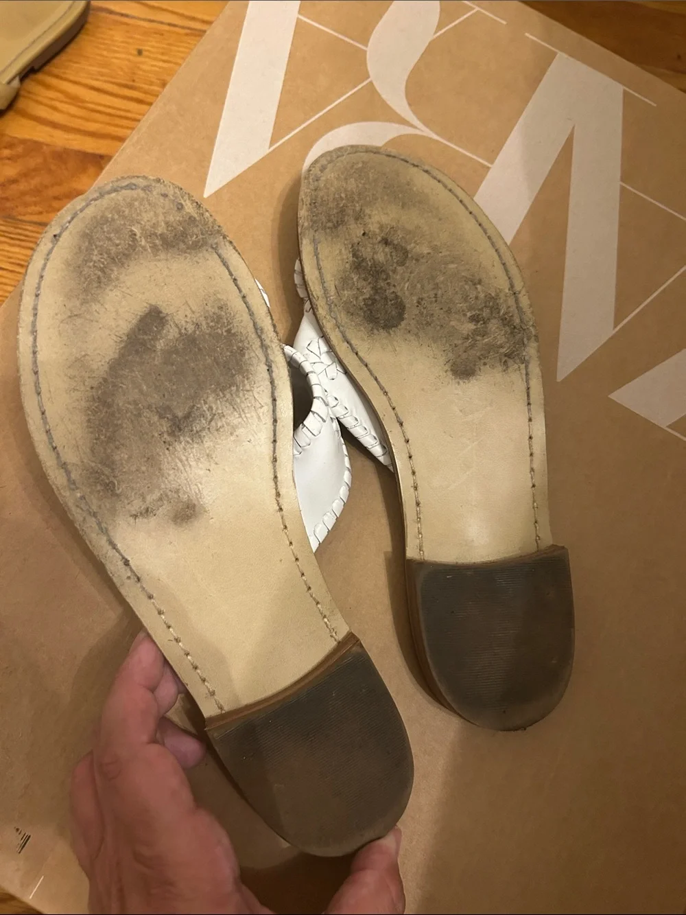 Jack Rogers White leather sandal